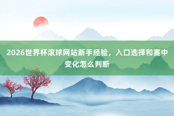 2026世界杯滚球网站新手经验，入口选择和赛中变化怎么判断